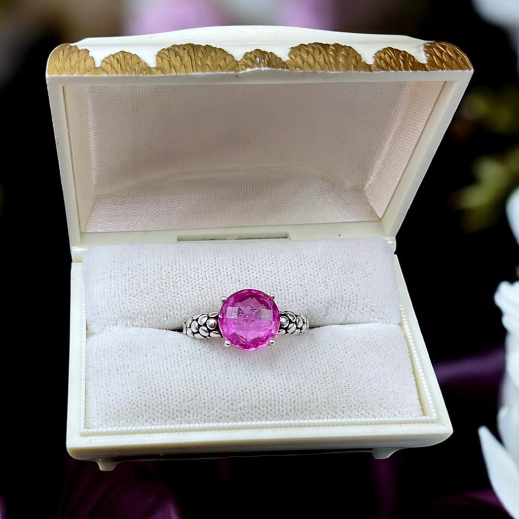 Michael Dawkins Sterling & Pink Sapphire Ring